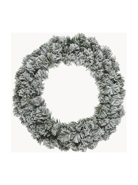 Corona navideña Imperial, Plástico, Verde oscuro, blanco, Ø 50 x Al 15 cm