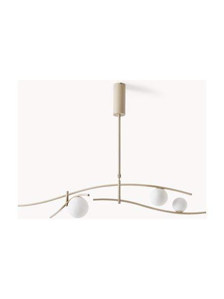 Lampada grande a sospensione Nebo, Paralume: vetro, Struttura: metallo, Beige chiaro, Larg. 120 x Alt. 87 cm