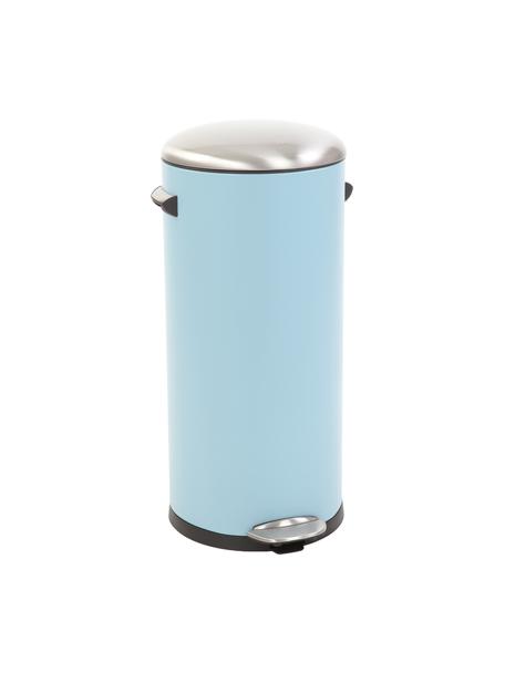 Afvalbak Belle Deluxe in lichtblauw met pedaal functie, Houder: staal, Lichtblauw, zilverkleurig, Ø 29 x H 69 cm