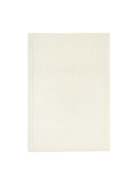 Tappeto a pelo corto in lana color bianco crema Jadie, Retro: 70% cotone, 30% poliester, Beige, Larg. 80 x Lung. 150 cm (taglia XS)