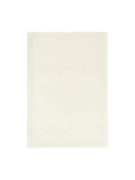 Handgetuft laagpolig wollen vloerkleed Jadie, Onderzijde: 70% katoen, 30% polyester, Crèmewit, B 120 x L 180 cm (maat S)