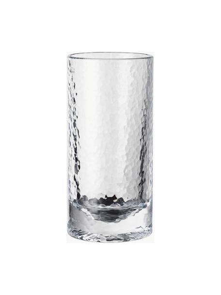 Vasos highball con relieves Forma, 2 uds., Vidrio, Transparente, Ø 8 x Al 15 cm, 320 ml