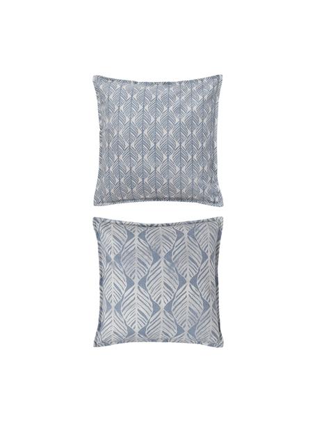 Komplet poszewek na poduszkę Armanda, 2 elem., 80% poliester, 20% bawełna, Odcienie niebieskiego, S 45 x D 45 cm