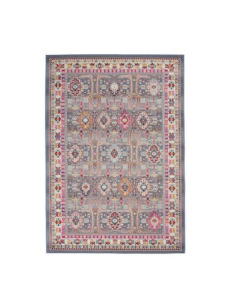 Vloerkleed Vintage Kashan met kleurrijk vintage patroon, Bovenzijde: 100% polypropyleen, Onderzijde: latex, Grijs, multicolour, B 120 x L 180 cm (maat S)