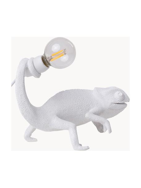 Kleine Designer LED-Tischlampe Chameleon mit USB-Anschluss, Weiss, B 17 x H 14 cm