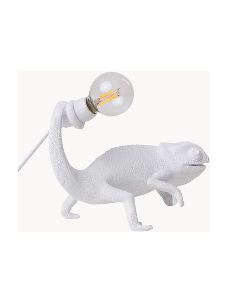 Kleine design LED tafellamp Chameleon met USB poort, Lamp: kunsthars, Wit, B 17 x H 14 cm