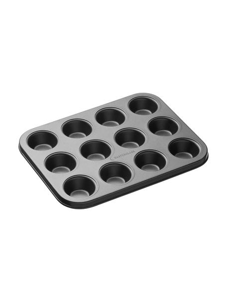 Moule à muffins avec revêtement antiadhésif MasterClass, Acier avec revêtement antiadhésif, Noir, larg. 26 x haut. 2 cm