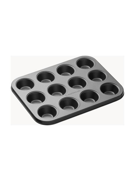 Moule à muffins avec revêtement antiadhésif MasterClass, Acier avec revêtement antiadhésif, Noir, larg. 26 x haut. 2 cm