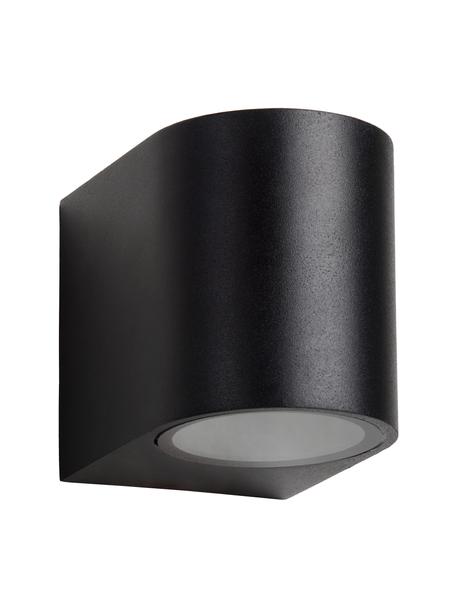 Außenwandleuchte Zora, Lampenschirm: Aluminium, beschichtet, Diffusorscheibe: Glas, Schwarz, B 7 x H 8 cm