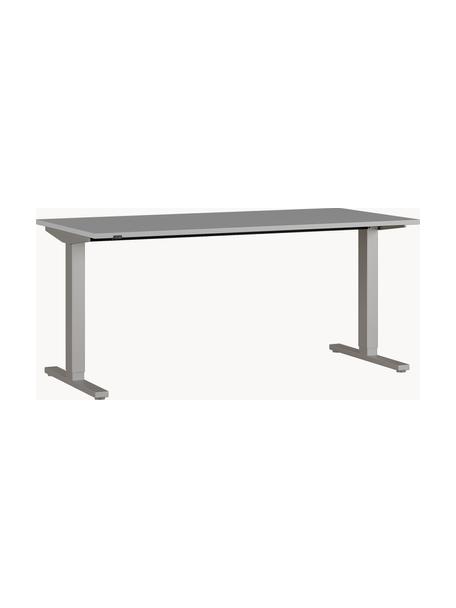 Höhenverstellbarer Schreibtisch Easy, Tischplatte: Spanplatte mit Melaminhar, Gestell: Metall, pulverbeschichtet, Off White, Hellgrau, B 160 x T 80 cm