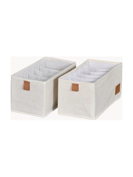 Boîtes de rangement Premium, 2 pièces, Beige clair, brun, larg. 15 x prof. 30 cm