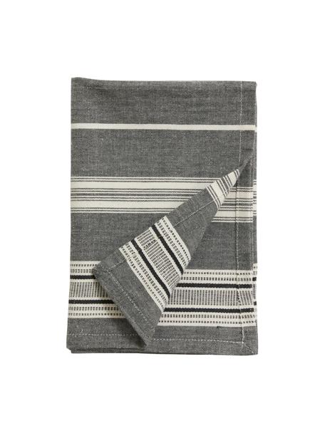 Ręcznik kuchenny z bawełny Orio, 2 szt., 100% bawełna, Biały, czarny, S 52 x D 72 cm