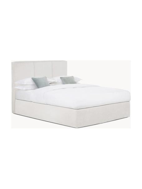 Boxspringbett Oberon, Matratze: 5-Zonen-Taschenfederkern, Webstoff Hellbeige, B 140 x L 200 cm, Härtegrad H3