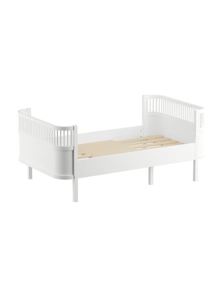 Verlengbaar houten bed Junior Grow, 90 x 165 cm, Berkenhout, gelakt met VOC-vrije verf, Wit, B 90 x L 165 cm