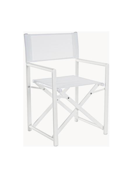 Sedia da giardino pieghevole Taylor, Seduta: plastica (610 g/m²), Struttura: alluminio verniciato a po, Bianco, Larg. 48 x Prof. 56 cm