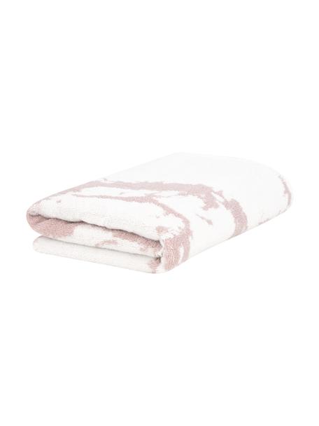 Handdoek Malin in verschillende formaten, met marmer print, Roze, crèmewit, met marmer print, Gastenhanddoek, B 30 x L 50 cm, 2 stuks