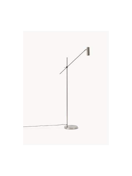 Lámpara de lectura Cassandra, Pantalla: metal galvanizado, Cable: cubierto en tela, Plateado mate, Al 152 cm