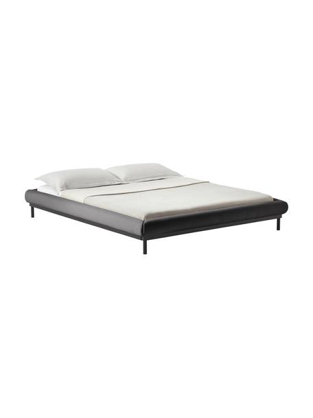 Polsterbett Meya, Bezug: Fein strukturierter Webst, Korpus: Metall, pulverbeschichtet, Webstoff Dunkelgrau, B 160 x L 200 cm
