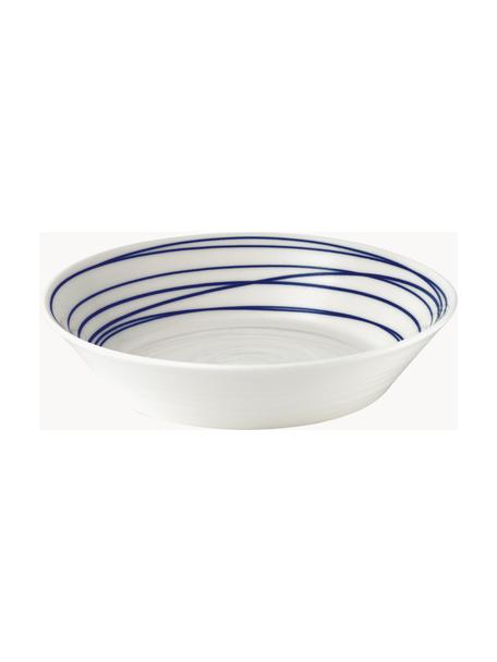 Plato hondo de porcelana Pacific Blue, Porcelana, Con lineas, Ø 23 cm