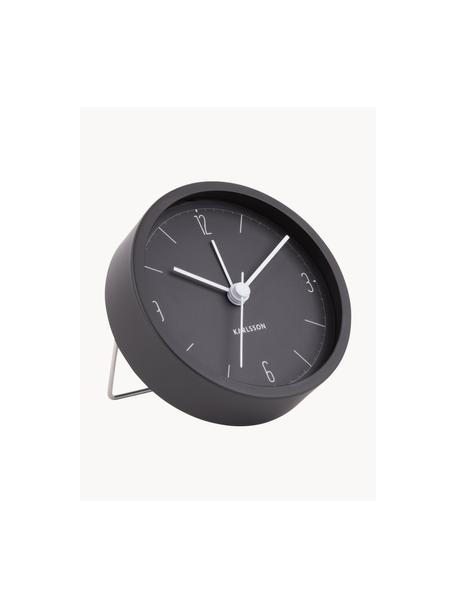 Despertador Numbers & Lines, Metal recubierto, Negro, Ø 9 x F 3 cm
