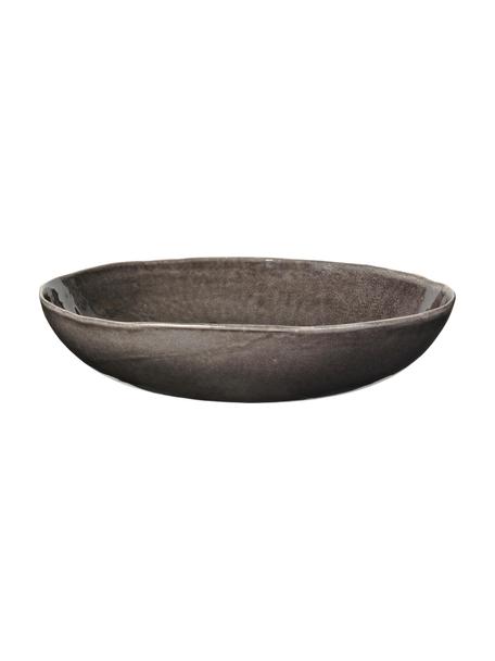 Handgemachte Servierschale Nordic Coal Ø 34 cm, Steingut, Braungrau, Ø 34 x H 8 cm