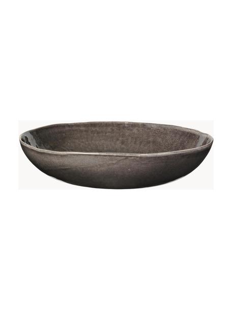 Handgemaakte serveerschaal Nordic Coal Ø 34 cm, Keramiek, Zwart, gespikkeld, Ø 34 x H 8 cm