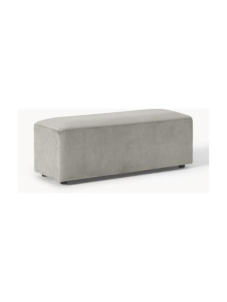 Puf reposapiés de pana grande Melva, Tapizado: pana (92% poliéster, 8% p, Estructura: madera de pino y abeto ma, Patas: plástico., Pana gris, An 116 x F 42 cm