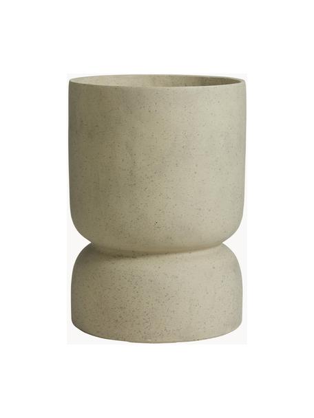 Vaso grande in forma organica Anjonu, Cemento, Beige chiaro, Ø 28 x Alt. 40 cm