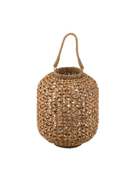 Latarenka z rattanu Lena, Rattan, metal, Jasny brązowy, Ø 32 x W 39 cm