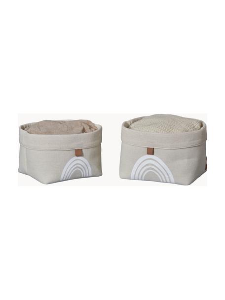 Set de cestas Premium, 2 uds., Beige claro, Set de diferentes tamaños