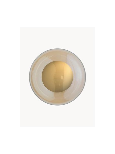 Kleine wand- en plafondlamp Horizon, mondgeblazen, Lampenkap: mondgeblazen glas, Lichtbruin, goudkleurig, Ø 21 x D 17 cm