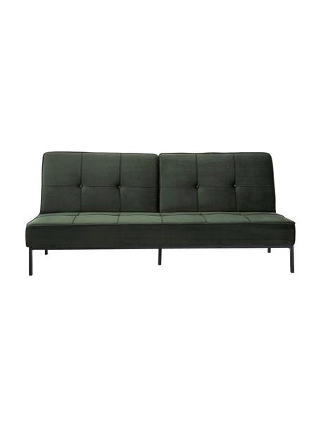 Fluwelen slaapbank Perugia (3-zits), Bekleding: polyester Met 25.000 schu, Poten: gelakt metaal, Fluweel bosgroen, B 198 x D 95 cm