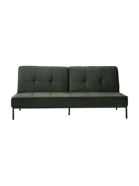 Samt-Schlafsofa Perugia (3-Sitzer), Bezug: Polyester Der hochwertige, Füße: Metall, lackiert, Samt Waldgrün, B 198 x T 95 cm