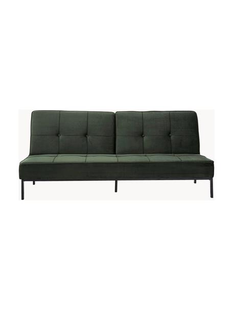 Sofa rozkładana z aksamitu Perugia (3-osobowa), Tapicerka: poliester Dzięki tkaninie, Nogi: metal lakierowany, Leśny zielony aksamit, S 198 x G 95 cm