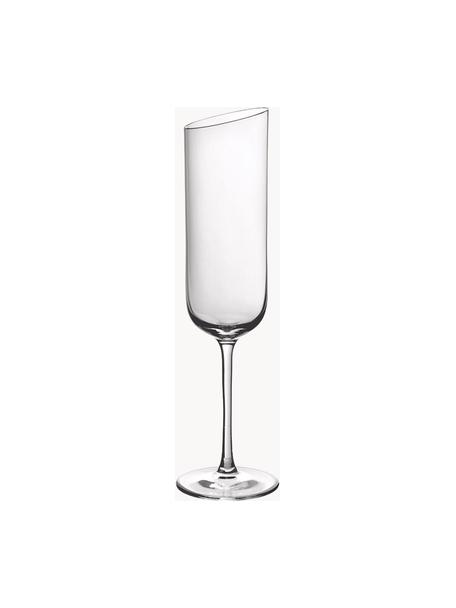 Champagneglazen NewMoon, 4 stuks, Glas, Transparant, Ø 5 x H 23 cm, 170 ml