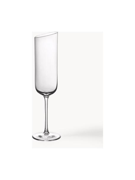 Copas flauta de champán NewMoon, 4 uds., Vidrio, Transparente, Ø 5 x Al 23 cm, 170 ml