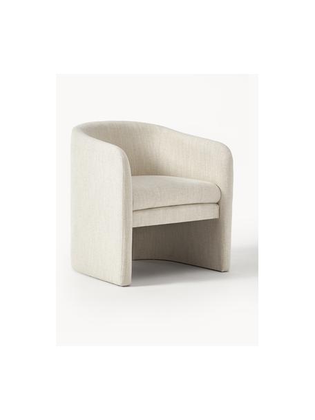 Poltroncina Mairo, Rivestimento: 54% poliestere, 36% visco, Struttura: legno di pino massiccio Q, Tessuto beige chiaro, Larg. 68 x Prof. 62 cm