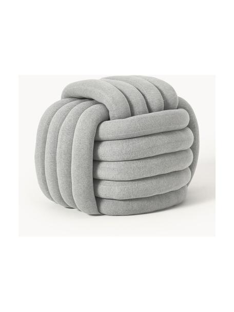 Knoten-Pouf Twist, Bezug: 100 % Baumwolle, Hellgrau, B 54 x H 45 cm