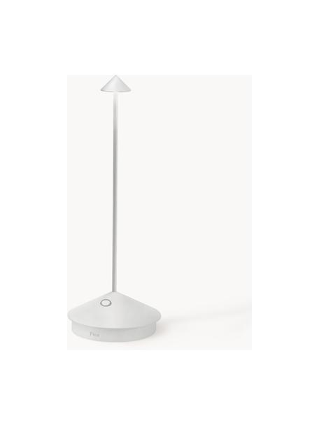 Kleine mobiele LED tafellamp Pina, dimbaar, Lamp: aluminium, gecoat, Wit, Ø 11 x H 29 cm