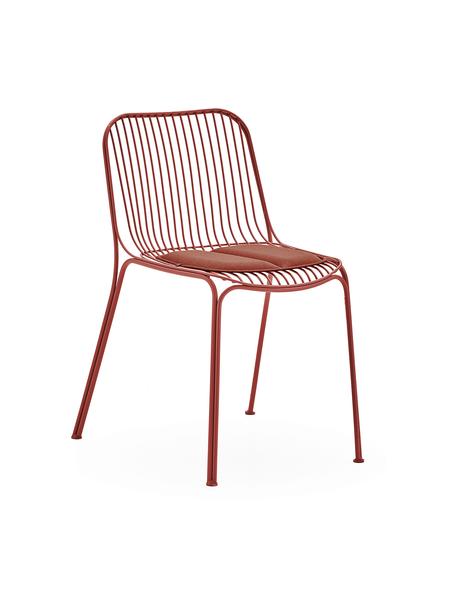 Sedia da giardino con cuscino di seduta Hiray, Rivestimento: fibra sintetica con lato , Rosso ruggine, Larg. 53 x Prof. 55 cm