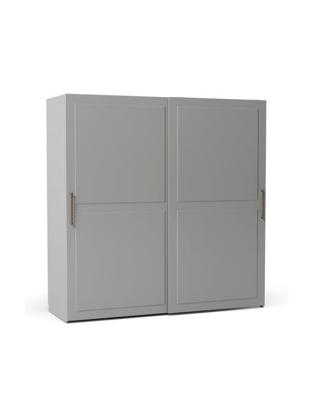 Modulová šatní skříň s posuvnými dveřmi Charlotte, šířka 200 cm, různé varianty, Šedá, Interiér Basic, Š 200 x V 200 cm