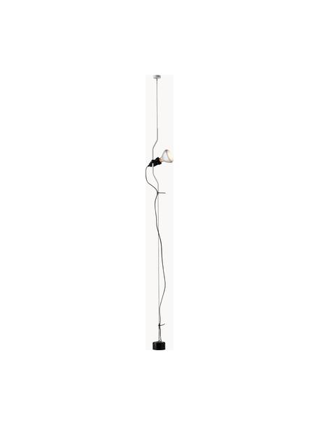 Dimbare hanglamp Parentesi, Gecoat staal, Wit, Ø 11 x H 61 cm