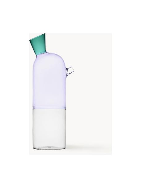 Handgefertigte Karaffe Travasi, 900 ml, Borosilikatglas, Hellrosa, Transparent, Hellblau, 900 ml