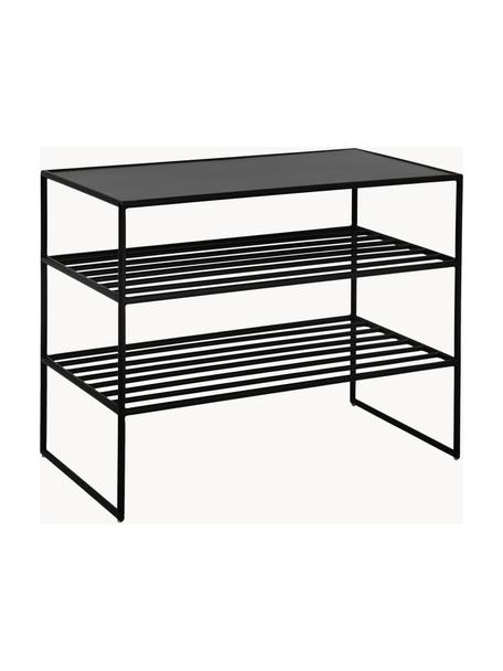 Zapatero de metal Bench, Metal recubierto, Negro, An 65 x Al 50 cm