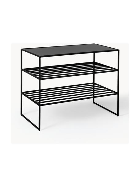 Zapatero de metal Bench, Metal recubierto, Negro, An 65 x Al 50 cm