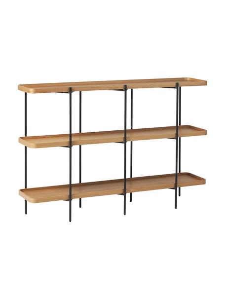 Estantería de madera y metal Renee, Estantes: tablero de fibra de densi, Estructura: metal con pintura en polv, Madera de fresno, An 150 x Al 100 cm