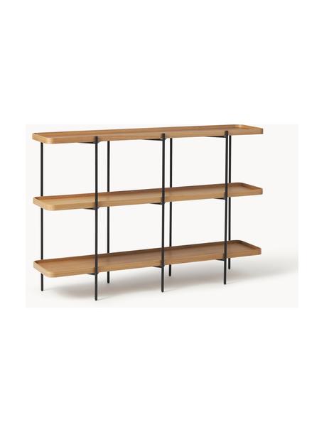 Étagère industrielle en bois avec cadre en métal Renee, Bois de frêne, larg. 150 x haut. 100 cm