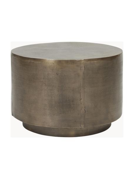 Table basse ronde façade nervurée Rota, Aluminium, enduit, MDF (panneau en fibres de bois à densité moyenne), Couleur laitonnée, Ø 50 cm