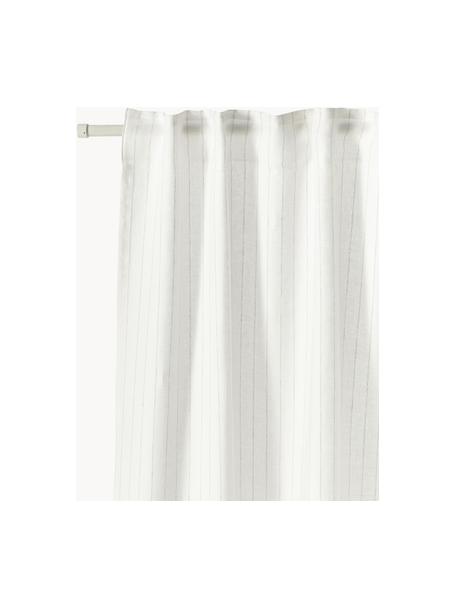 Rideaux semi-transparents avec ruflette multiple Birch, 2 pièces, 100 % pur lin, Blanc, larg. 130 x prof. 260 cm