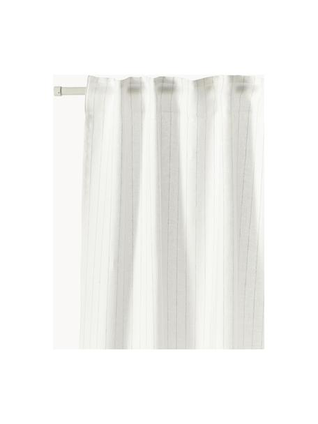 Tende semitrasparenti con multibanda Gardine Birch 2 pz, 100% lino, Bianco, Larg. 130 x Lung. 260 cm